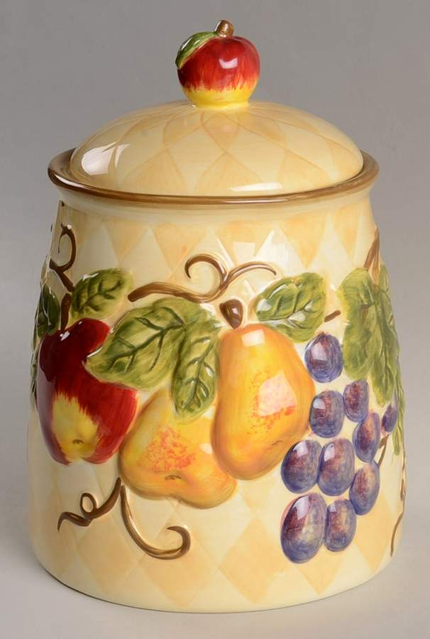 Harlequin Fruit Medium Canister & Lid by Tabletops Unlimited-1