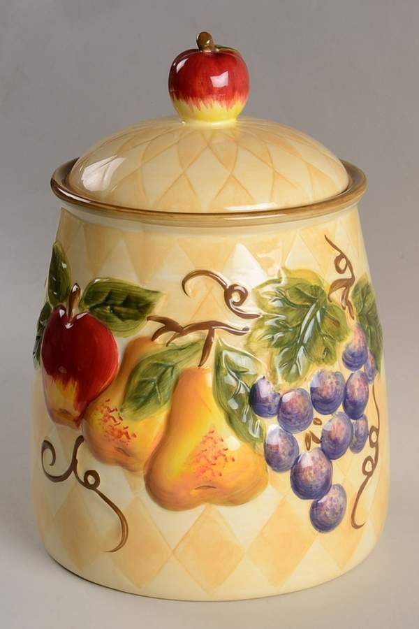Harlequin Fruit Large Canister & Lid by Tabletops Unlimited-1