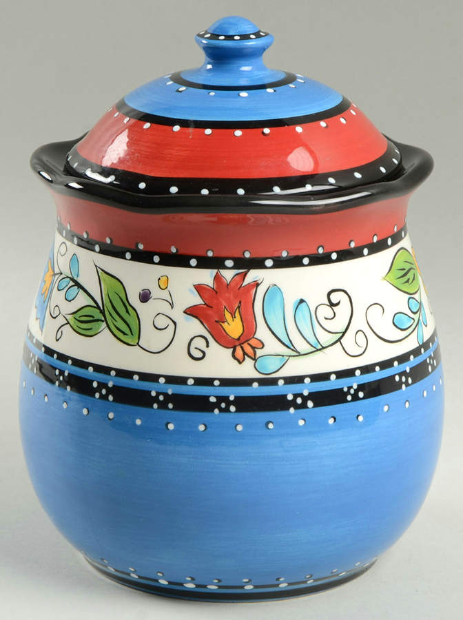 Kashmir Small Canister & Lid by Tabletops Unlimited-1