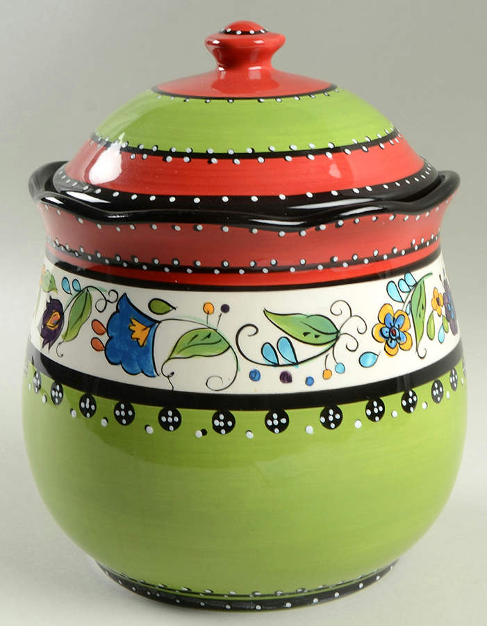 Kashmir Large Canister & Lid by Tabletops Unlimited-1