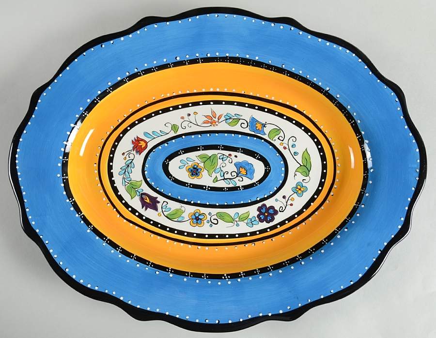Kashmir 18" Oval Serving Platter by Tabletops Unlimited-1