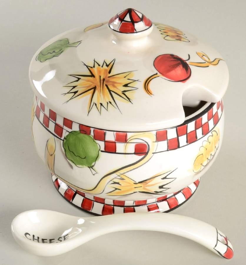 Pasta 101 Parmesan Pot & Lid w/Spoon by Tabletops Unlimited-1