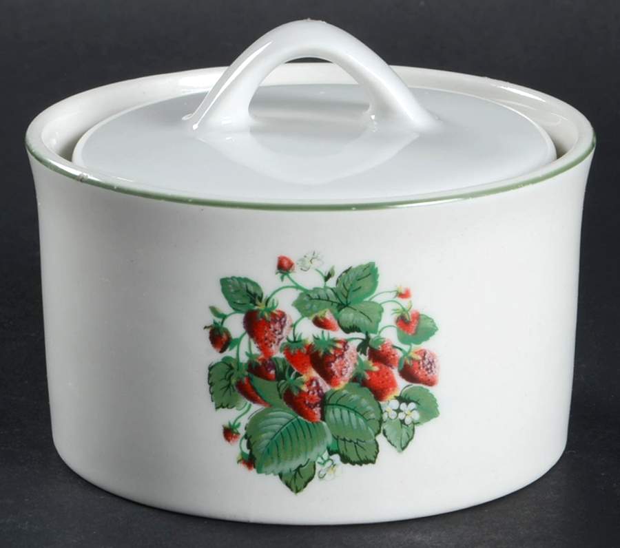 Very Strawberry Sugar Bowl & Lid by Tabletops Unlimited-1