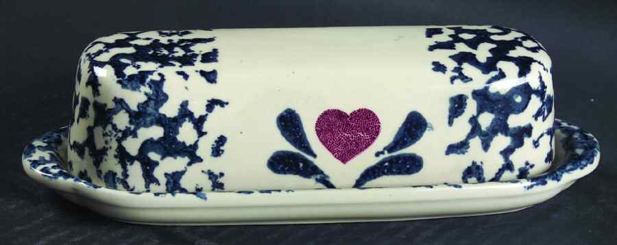 Sponge-Blue (Red Hearts) 1/4 Lb Covered Butter by Tienshan-1