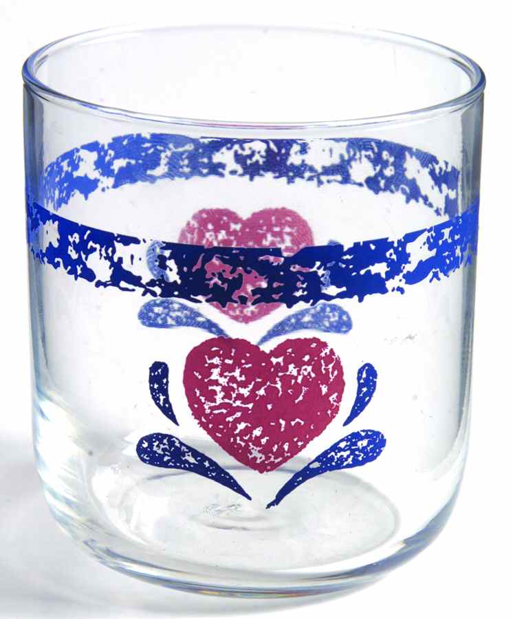 Sponge-Blue (Red Hearts) 10 Oz Glassware Old Fashioned by Tienshan-1