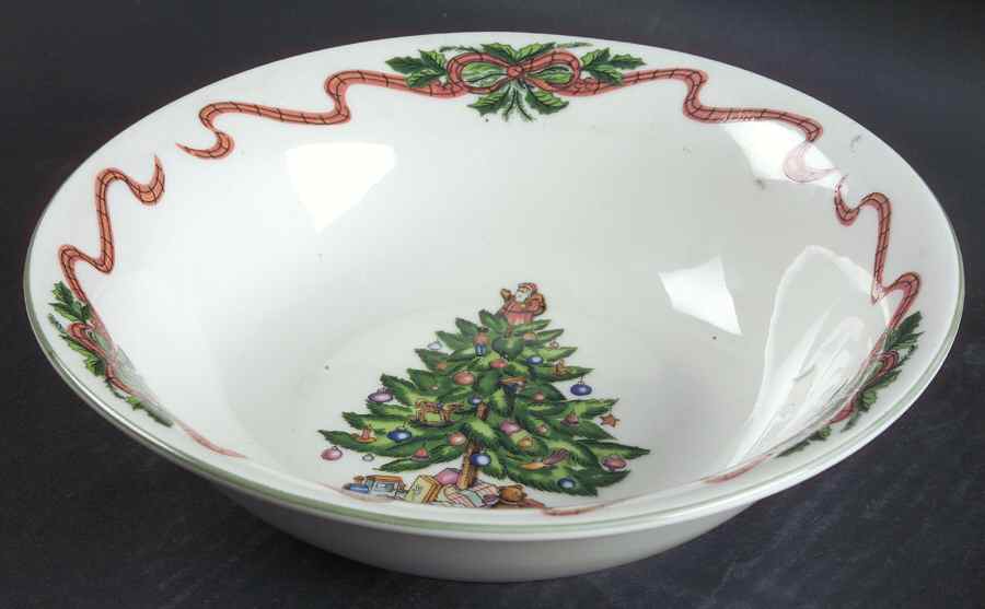 Holly Ribbons 8" Round Vegetable Bowl by Tabletops Unlimited-1