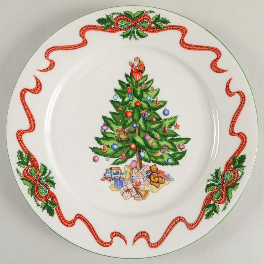 Holly Ribbons Dinner Plate by Tabletops Unlimited-1