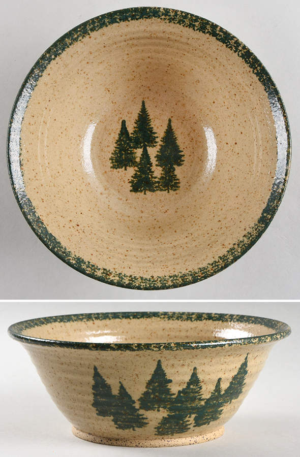 Winter Pines Brown (Made in Mold) 8" Round Vegetable Bowl by Three Rivers-1