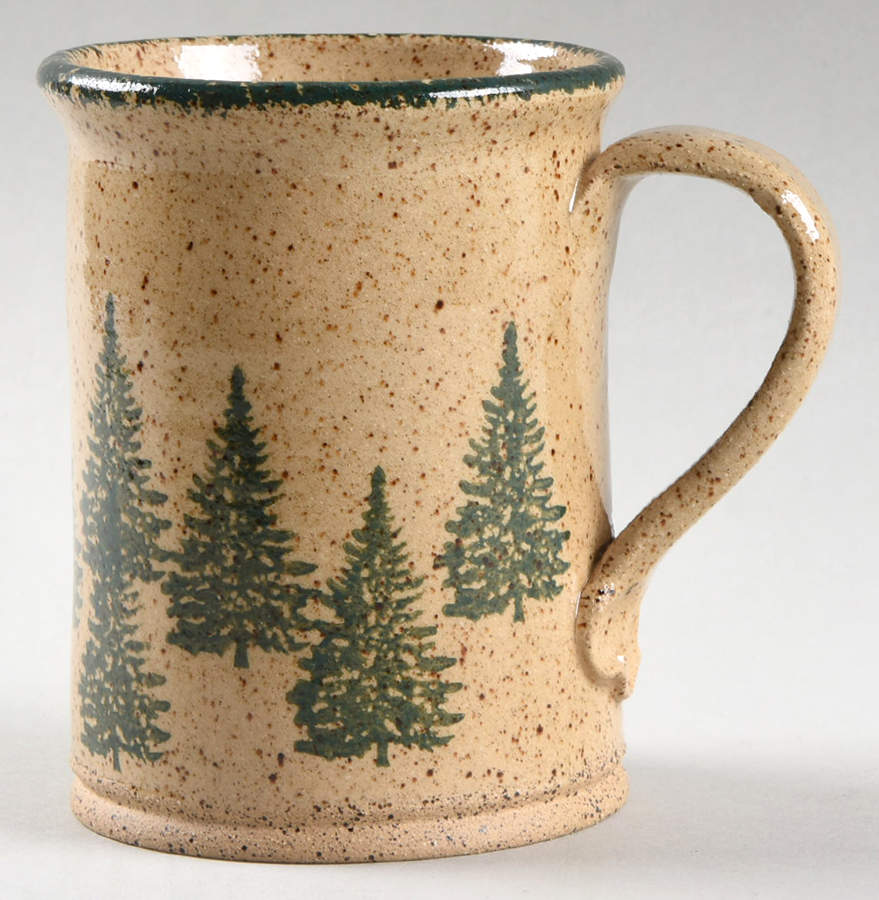 Winter Pines Brown (Made in Mold) Large Mug by Three Rivers-1