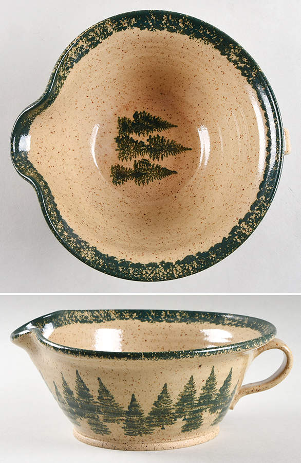 Winter Pines Brown (Made in Mold) Batter Bowl by Three Rivers-1