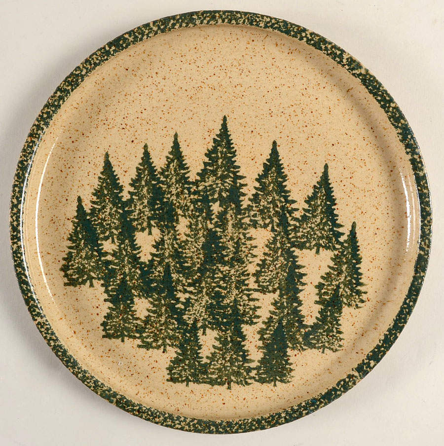 Winter Pines Brown (Made in Mold) Coupe Dinner Plate by Three Rivers-1