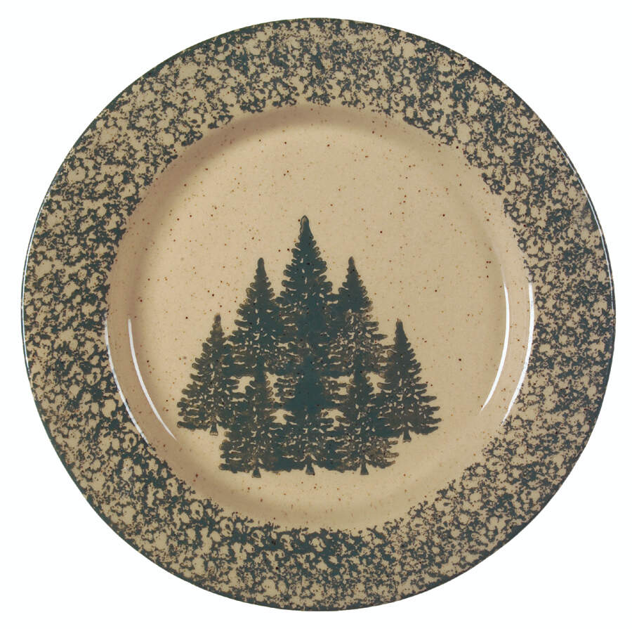 Winter Pines Brown (Made in Mold) Dinner Plate by Three Rivers-1
