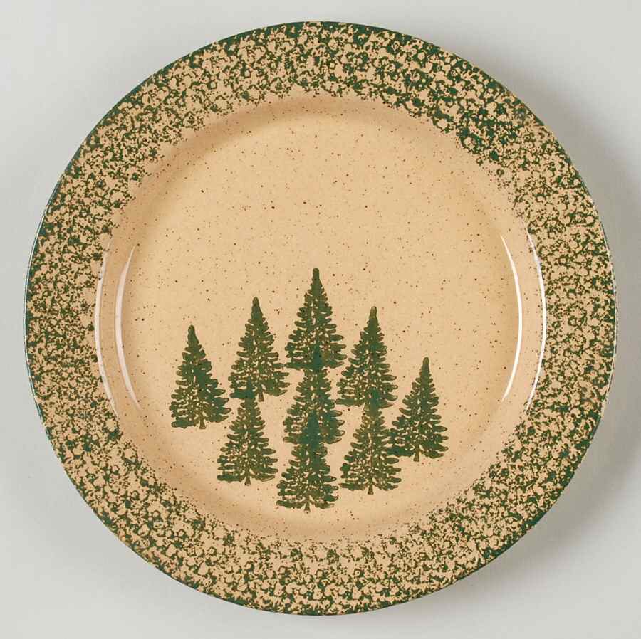 Winter Pines Brown (Made in Mold) Luncheon Plate by Three Rivers-1