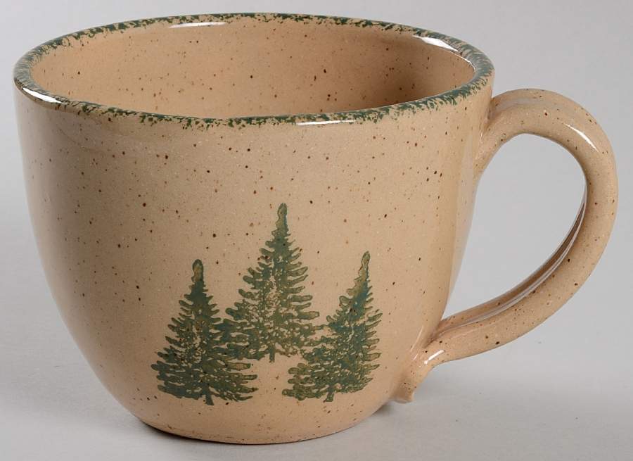 Winter Pines Brown (Made in Mold) Soup Mug by Three Rivers-1