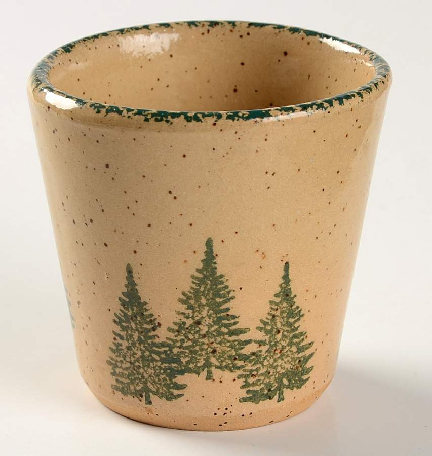 Winter Pines Brown (Made in Mold) Short China Tumbler by Three Rivers-1