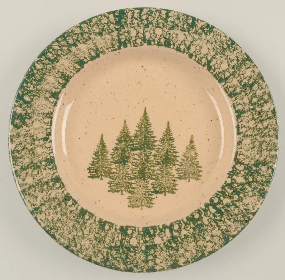 Winter Pines Brown (Made in Mold) Salad Plate by Three Rivers-1