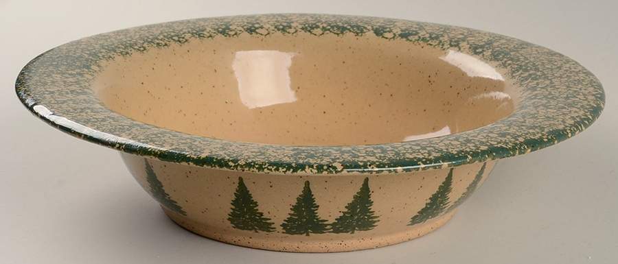 Winter Pines Brown (Made in Mold) 10" Round Vegetable Bowl by Three Rivers-1