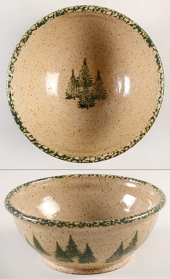Winter Pines Brown (Made in Mold) Soup/Cereal Bowl by Three Rivers-1