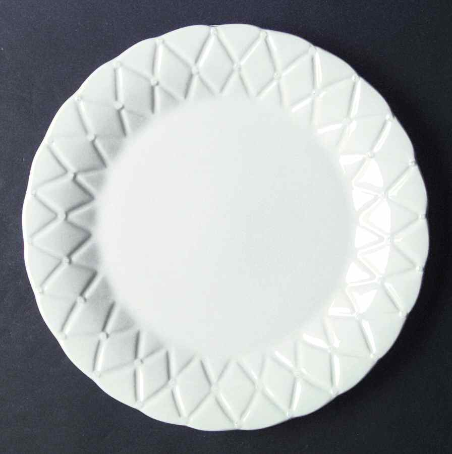 White Quilt Dinner Plate by Tabletops Unlimited-1