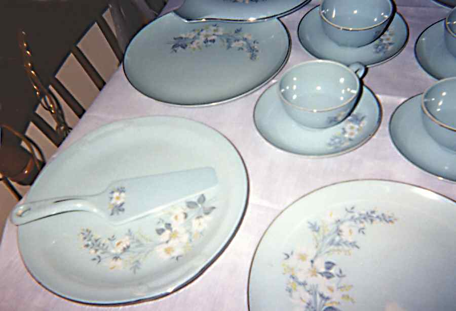 Powder Blue Flat Cup & Saucer Set by Taylor, Smith & Taylor (Ts&T)-1