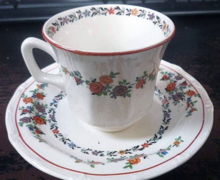 TST689 Footed Cup & Saucer Set by Taylor, Smith & Taylor (Ts&T)-1