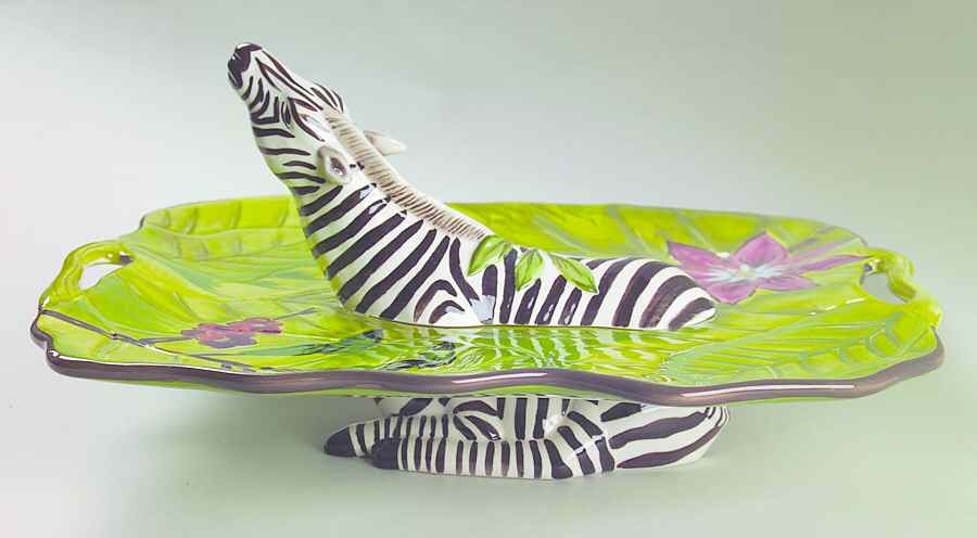 Lotus Zebra Figural Server by Tracy Porter-1