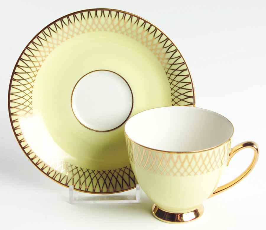 3695 (Yellow) Footed Demitasse Cup & Saucer Set by Tirschenreuth-1