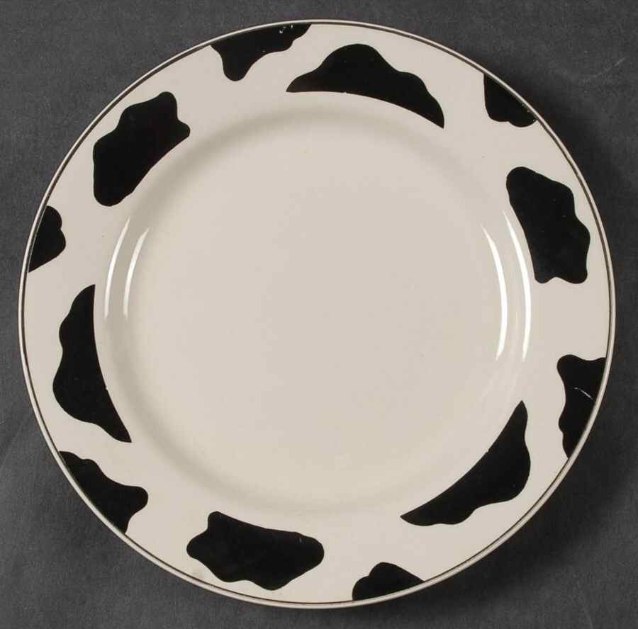 Spotted Cow (Cream) Salad Plate by Tienshan-1