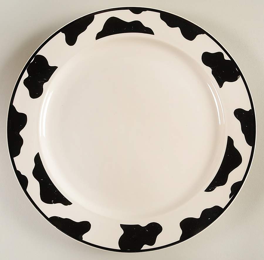 Spotted Cow (Cream) Dinner Plate by Tienshan-1