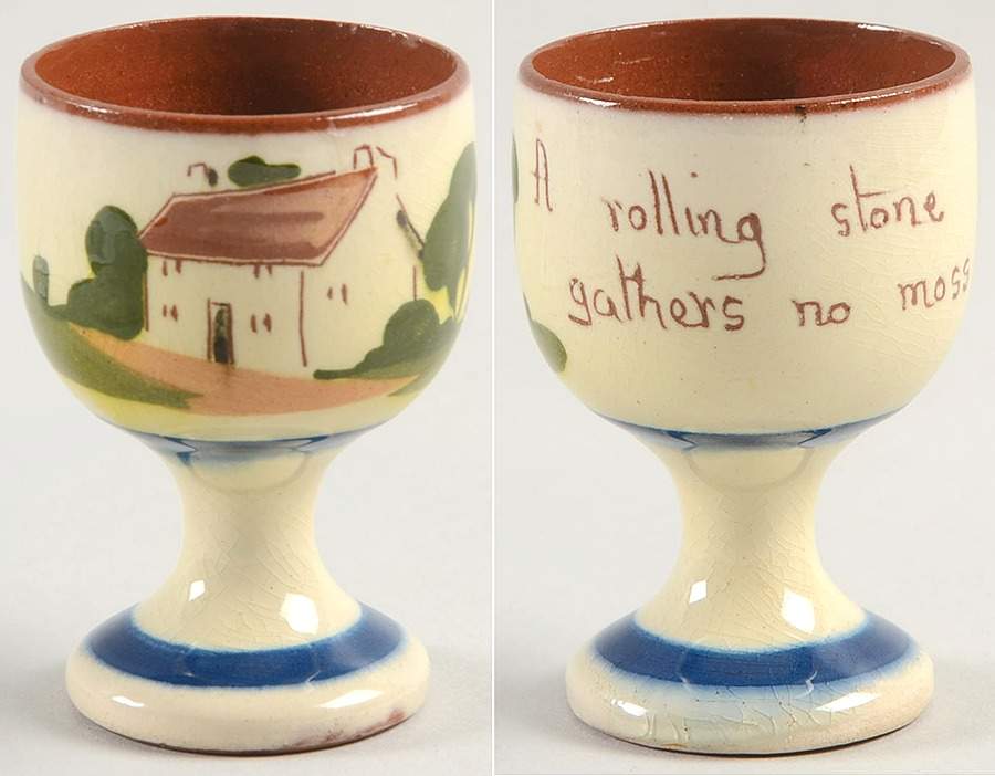 Motto Ware (Cottage) Single Egg Cup by Torquay Pottery-1