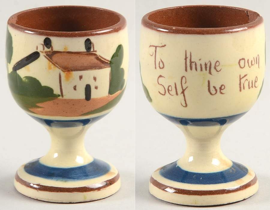 Motto Ware (Cottage) Single Egg Cup by Torquay Pottery-1