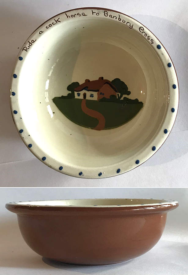 Motto Ware (Cottage) 6" Round Baby Plate by Torquay Pottery-1