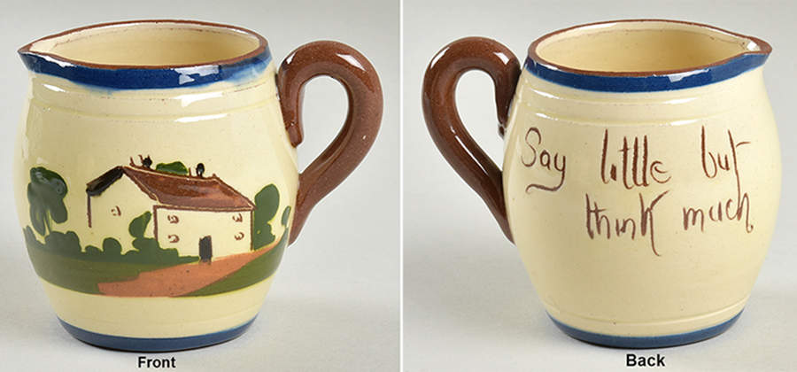 Motto Ware (Cottage) Creamer by Torquay Pottery-1