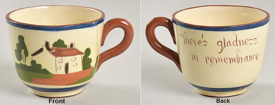 Motto Ware (Cottage) Flat Cup by Torquay Pottery-1