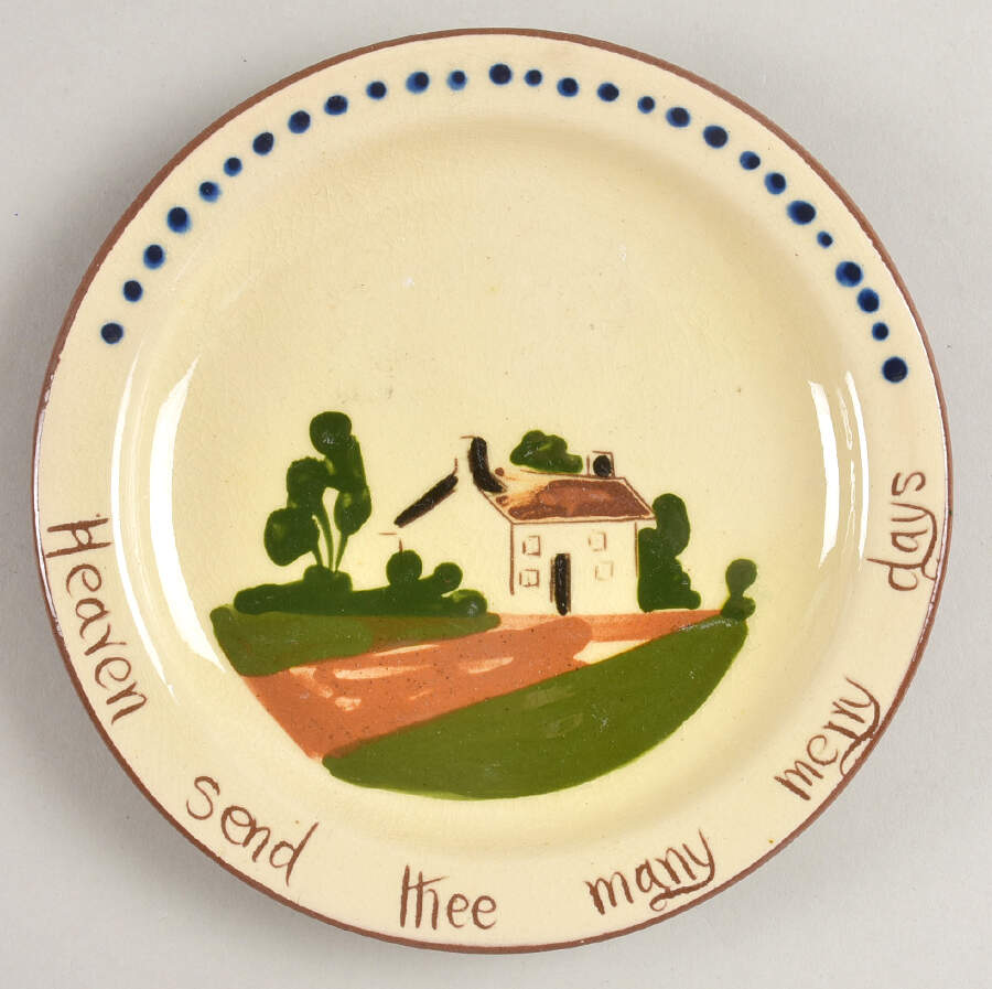 Motto Ware (Cottage) Bread & Butter Plate by Torquay Pottery-1