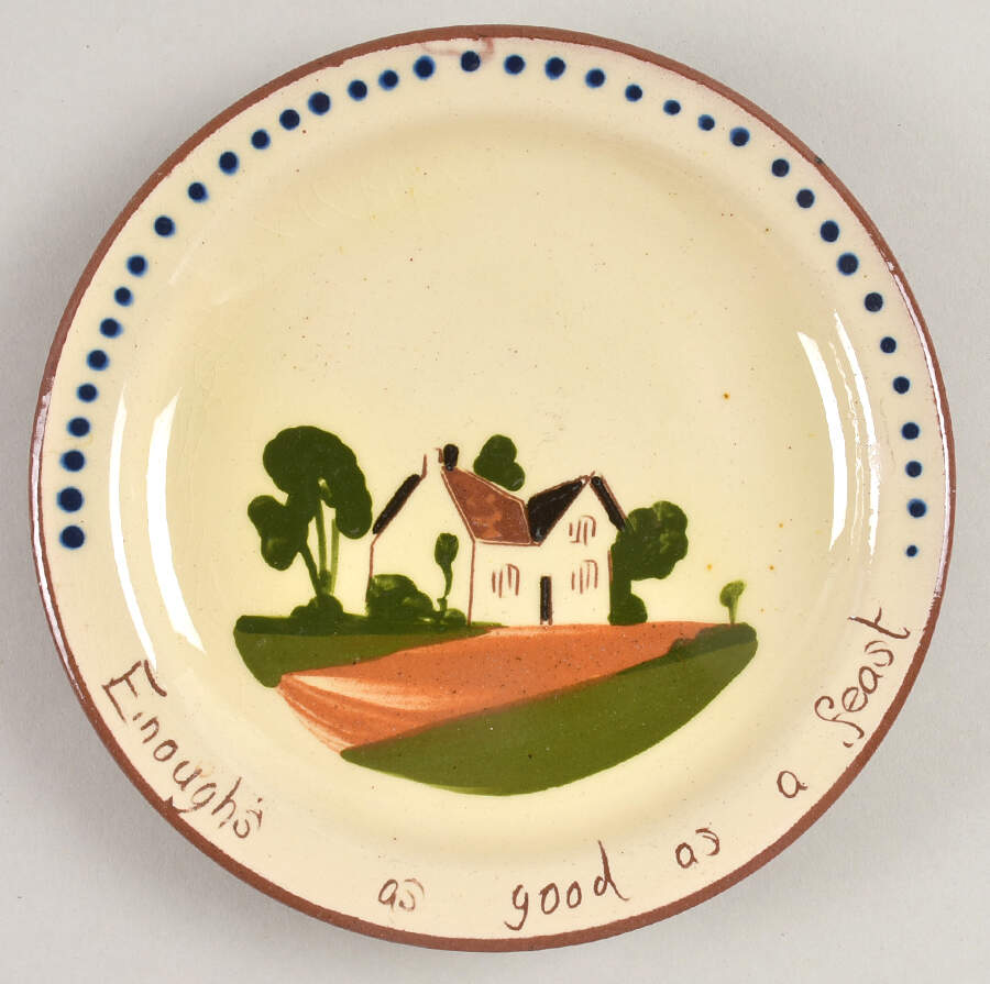 Motto Ware (Cottage) Bread & Butter Plate by Torquay Pottery-1