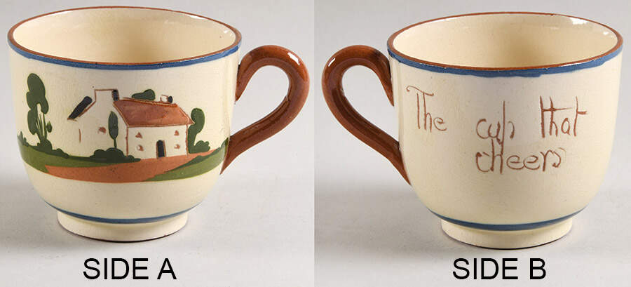 Motto Ware (Cottage) Footed Cup by Torquay Pottery-1