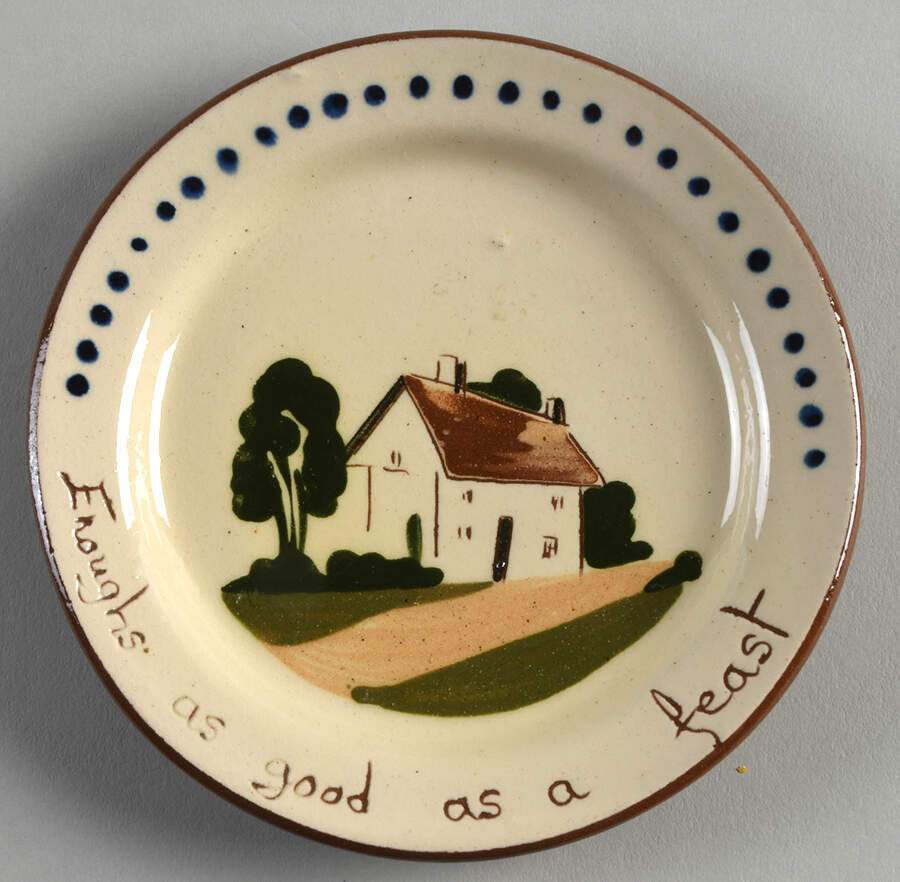 Motto Ware (Cottage) Small Bread & Butter Plate by Torquay Pottery-1