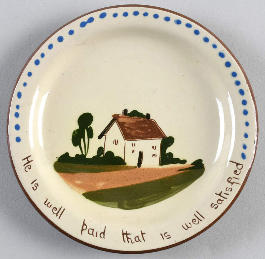 Motto Ware (Cottage) Bread & Butter Plate by Torquay Pottery-1