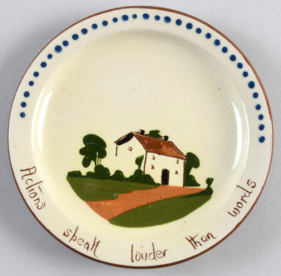 Motto Ware (Cottage) Bread & Butter Plate by Torquay Pottery-1