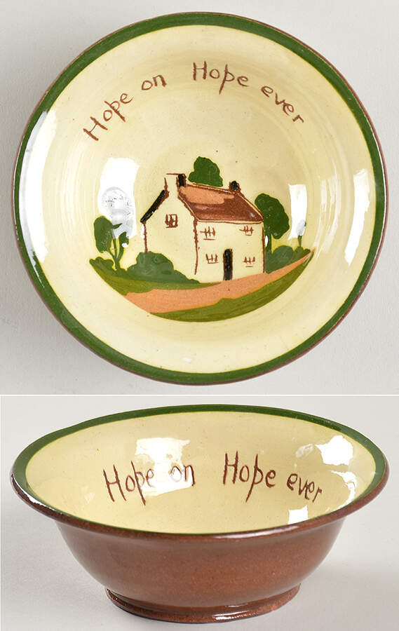Motto Ware (Cottage) Small Fruit/Dessert (Sauce) Bowl by Torquay Pottery-1