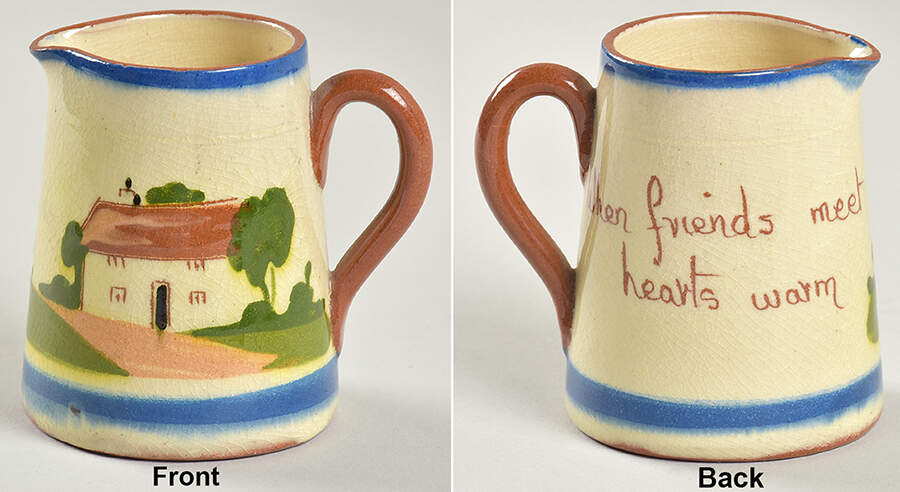 Motto Ware (Cottage) Miniature Creamer by Torquay Pottery-1