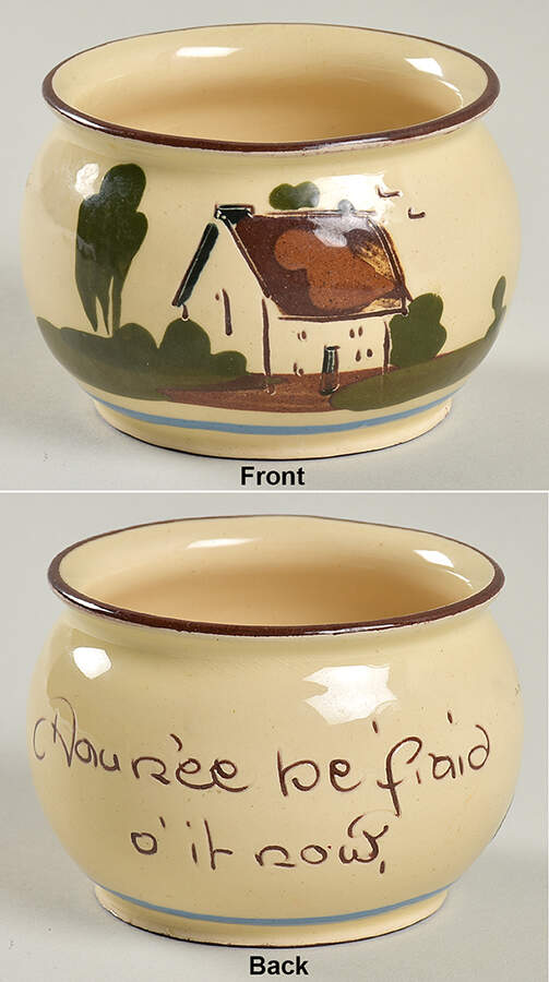 Motto Ware (Cottage) Open Sugar Bowl by Torquay Pottery-1