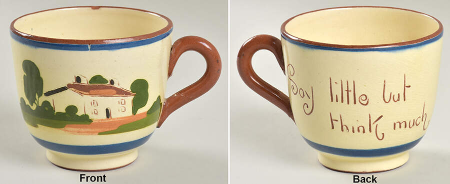 Motto Ware (Cottage) Footed Cup by Torquay Pottery-1