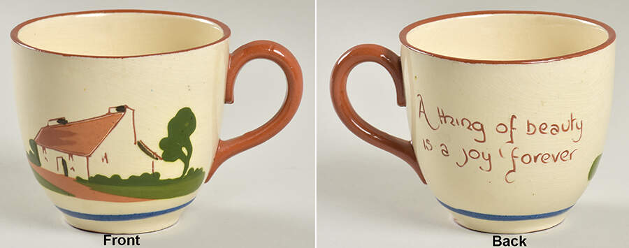 Motto Ware (Cottage) Footed Cup by Torquay Pottery-1