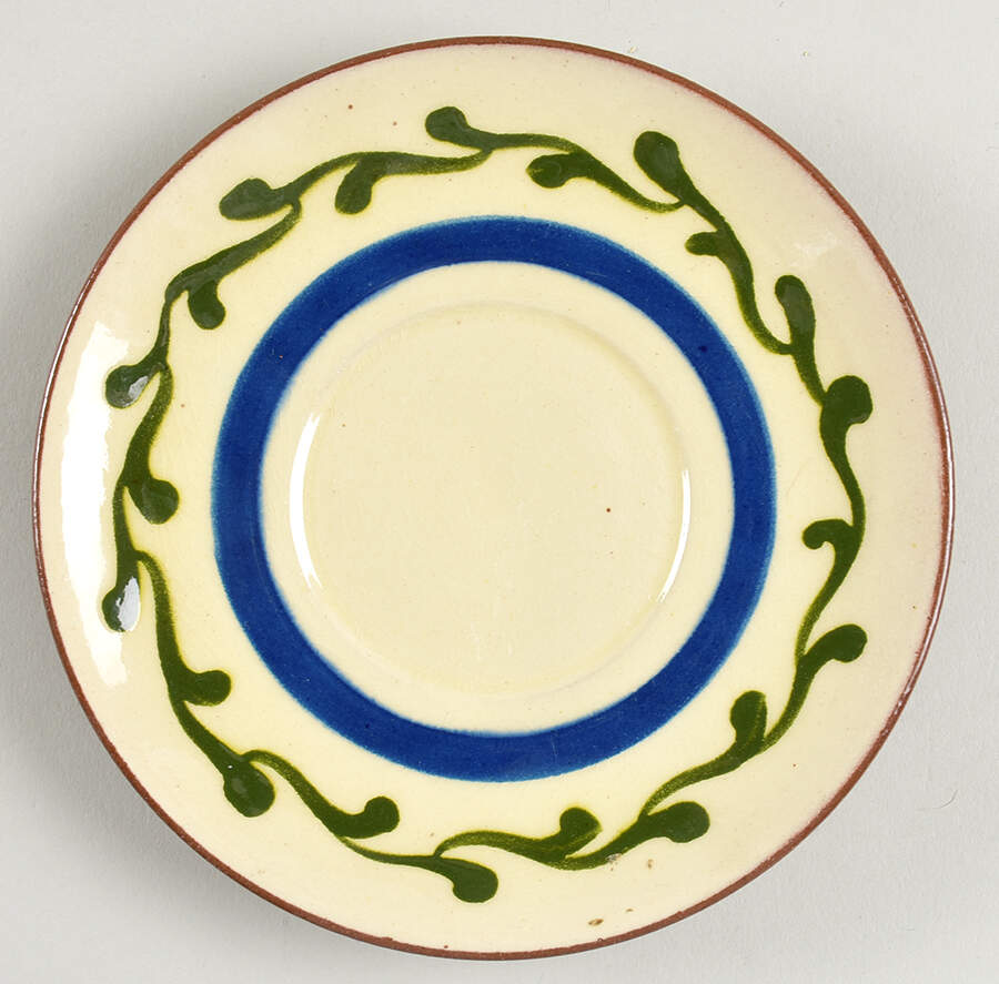 Motto Ware (Cottage) Saucer for Breakfast Cup by Torquay Pottery-1