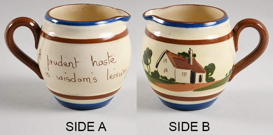 Motto Ware (Cottage) Creamer by Torquay Pottery-1
