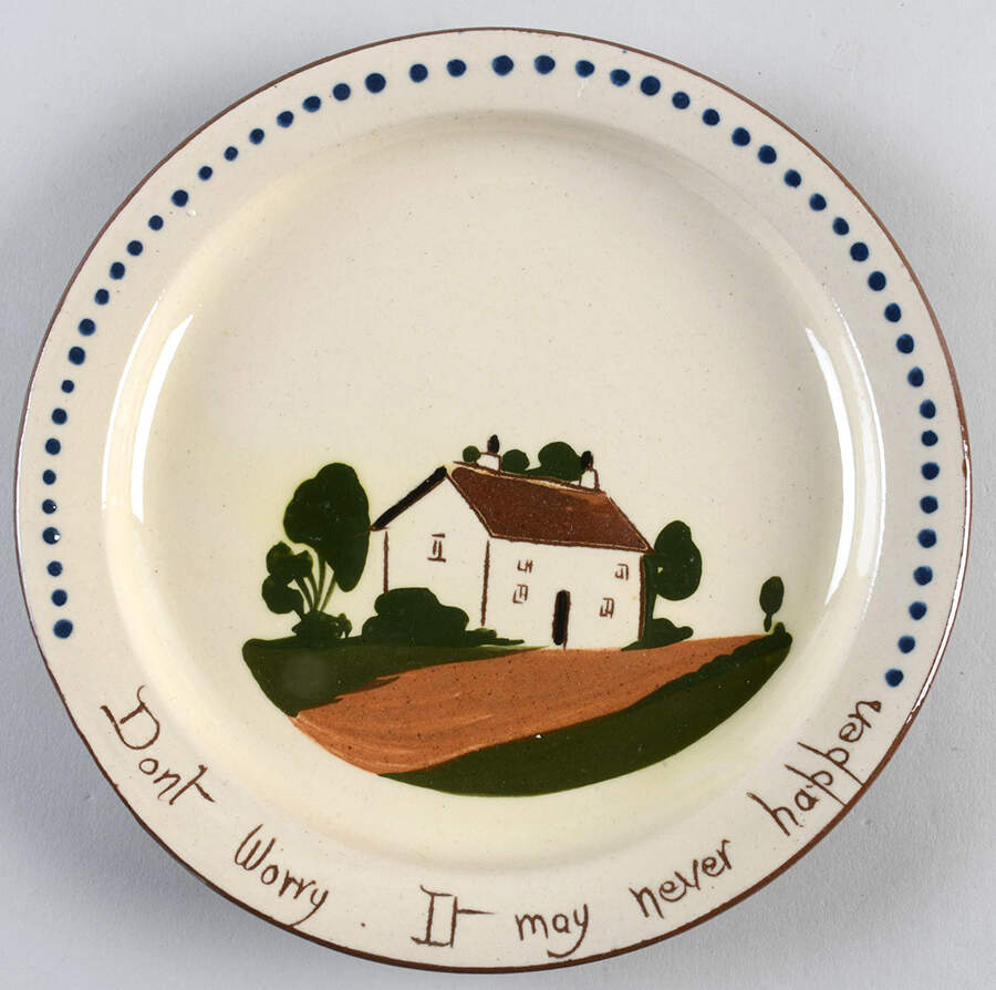 Motto Ware (Cottage) Salad Plate by Torquay Pottery-1