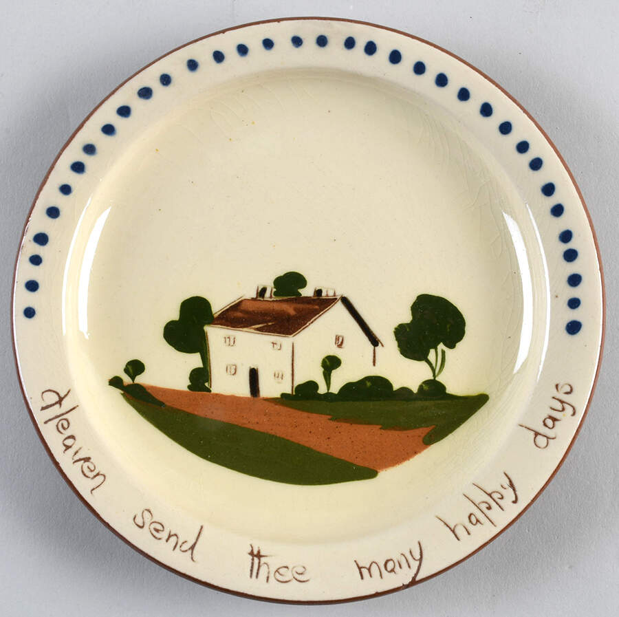 Motto Ware (Cottage) Dessert/Pie Plate by Torquay Pottery-1