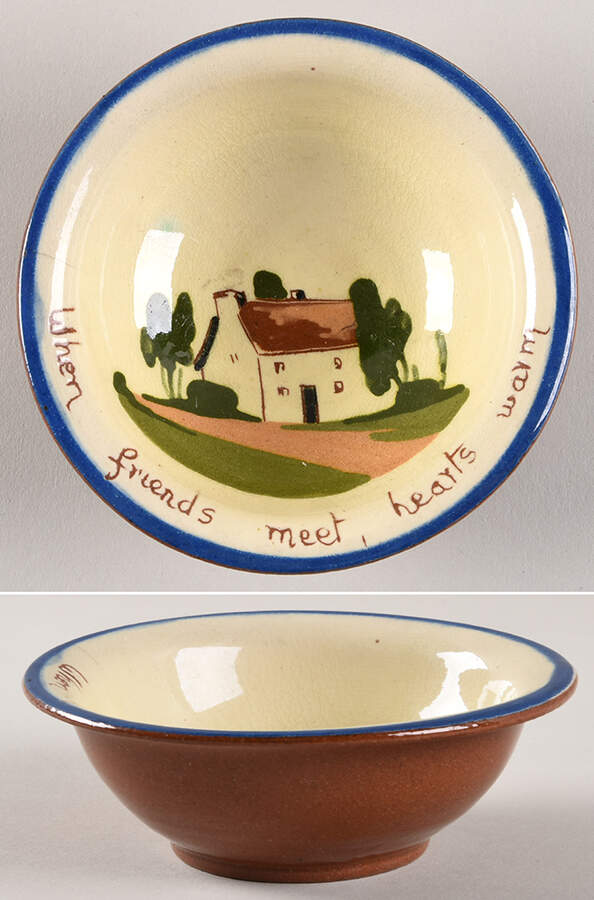Motto Ware (Cottage) Small Fruit/Dessert (Sauce) Bowl by Torquay Pottery-1